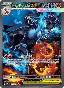 Carte Pokémon Méga-Dracaufeu X-ex, Illustration spéciale rare, extension Flammes Fantasmagoriques