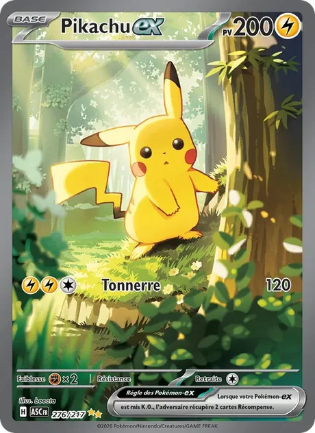 Carte Pokémon Pikachu-ex, illustration spéciale rare